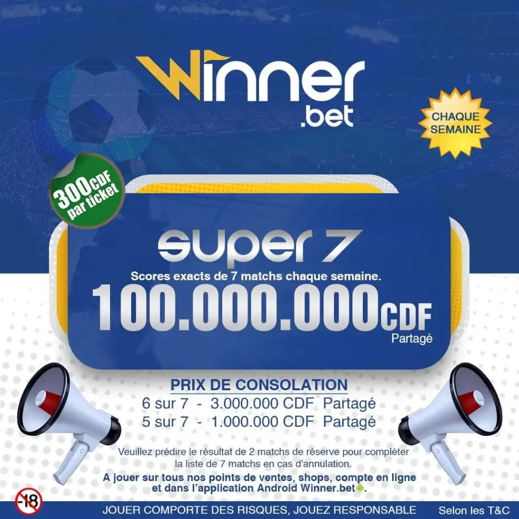 Winner Bet : Super 7, cagnotte de scores exacts