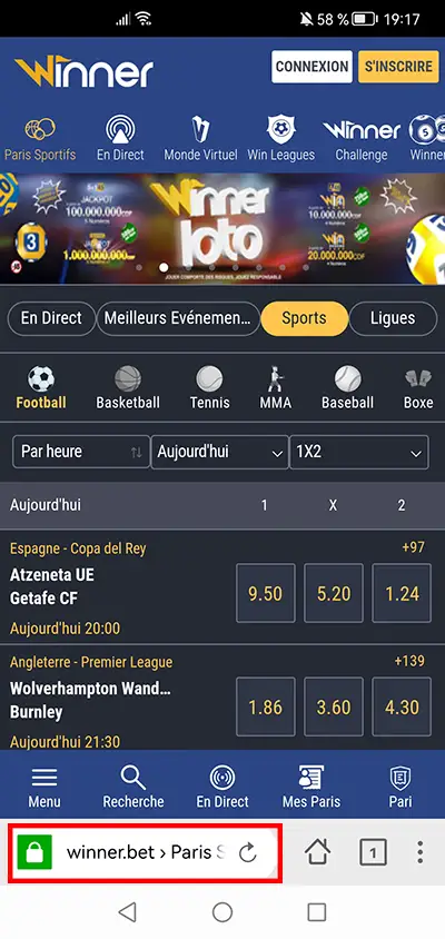 Étape 1 : ouvrir le site officiel