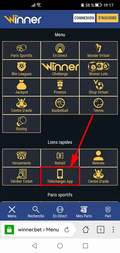 Étape 3 : appuyer sur Télécharger App